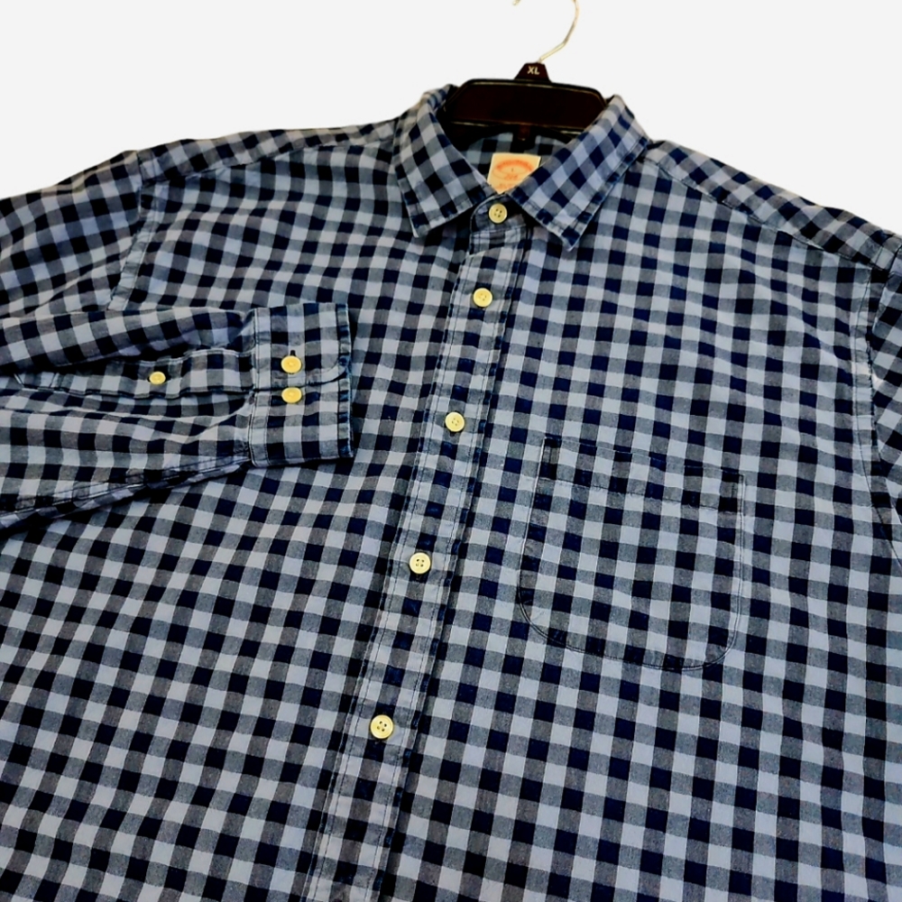 Brooks Brothers Men's Blue Checked Button-down Size Large‎